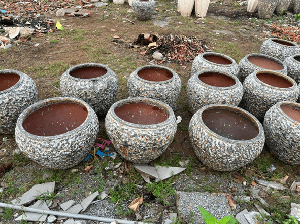 Chậu gốm viền cổ