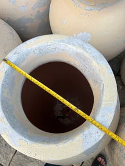 Chậu gốm màu trắng cổ cao - Ảnh 3