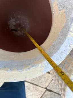 Chậu gốm màu trắng cổ cao - Ảnh 4