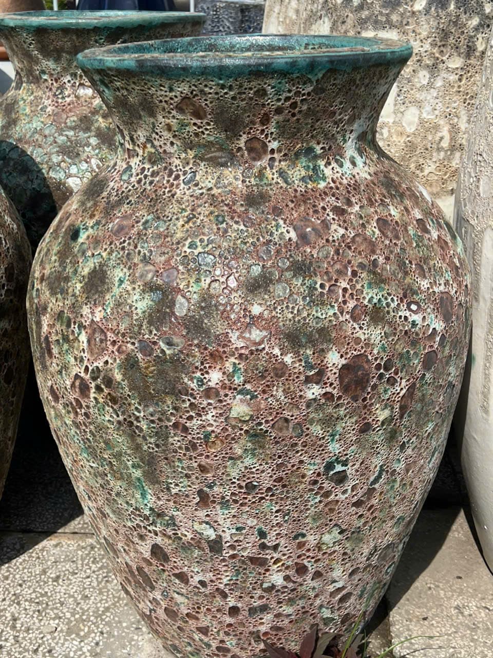 Chậu men đỏ