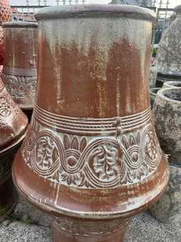 Chậu gốm màu đồng - hoa văn đi theo miệng chậu - Ảnh 1